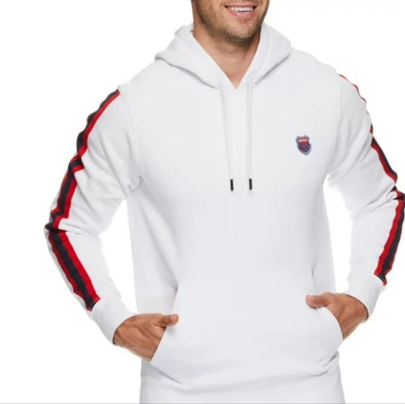 K-Swiss Other - K-Swiss White Hoodie w/Racing Stripes/Logo size XL